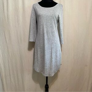 Heather Gray Basic Long Sleeve Women's Dress
